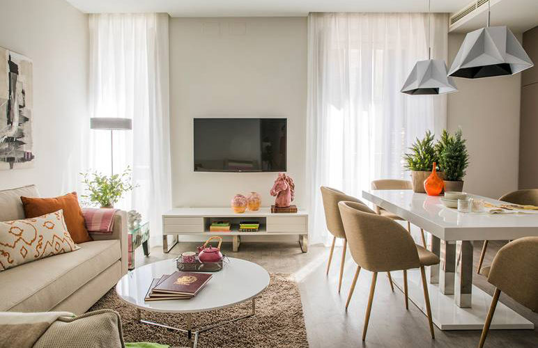 Salón comedor Reforma completa de piso en el barrio de Salamanca de Madrid